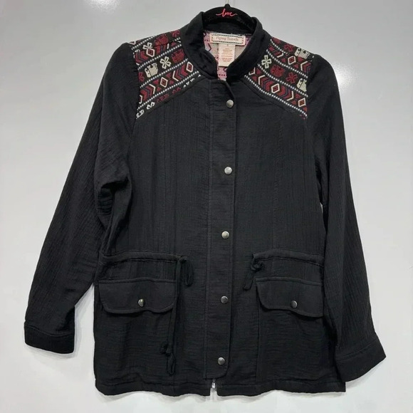 Flying Tomato Utility Jacket Western Boho Eclectic Folk Tribal Casual S - Picture 1 of 5